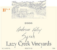 2006 Lazy Creek Vineyards Syrah