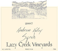 2007 Lazy Creek Vineyards Syrah